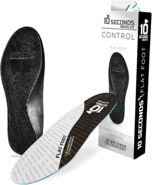 10 Seconds - Flat Foot Orthopedic Insole – Corrective Arch Support for Flat Feet, Biostatic Topper with Shock Absorbing Foam, Prevents Overpronation 11/11.5, W 12.5