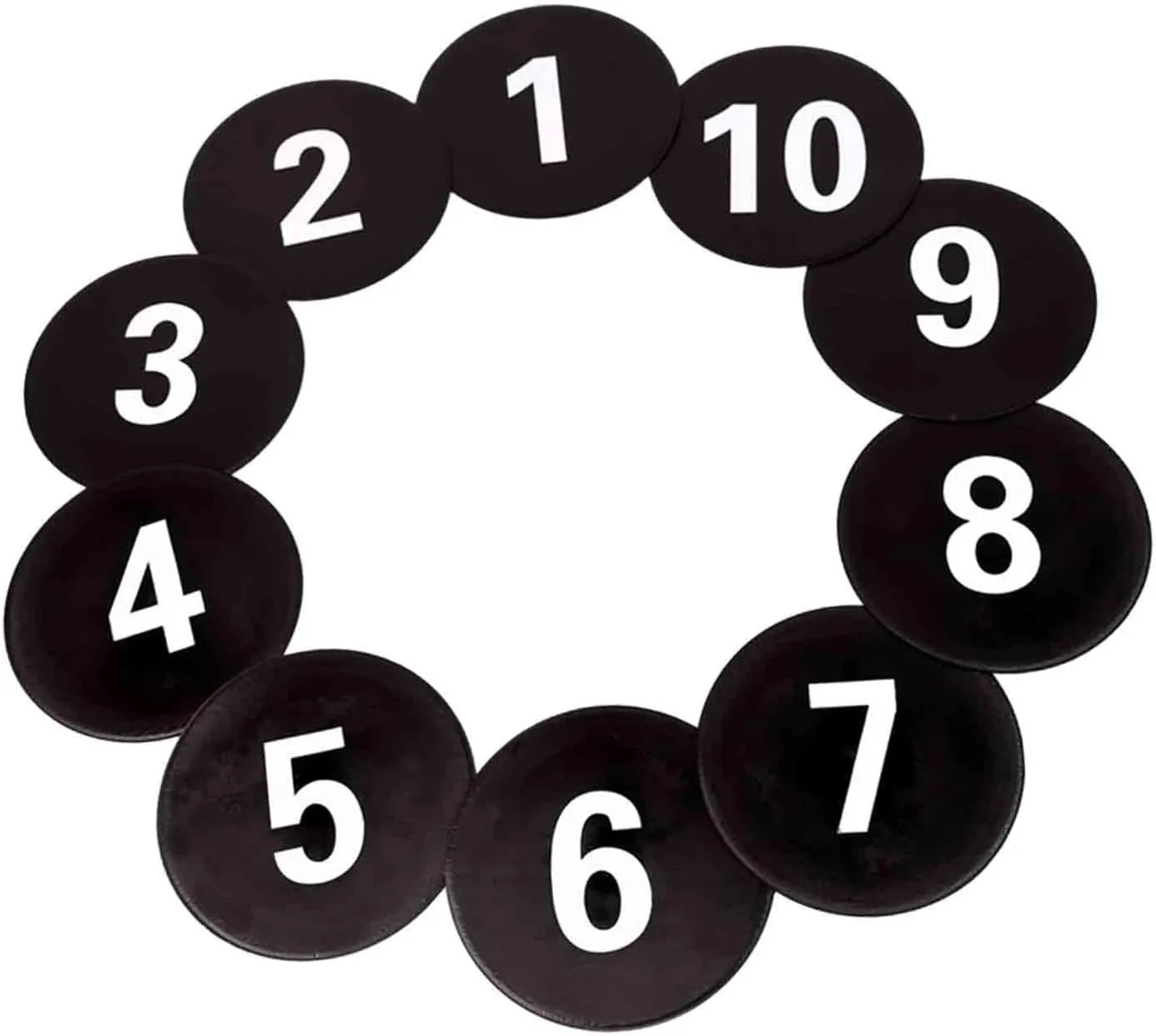 10x Numbered Floor Spot Markers Training Mark Pad Shock Absorbing Anti Slip Flat Disc Markers Landmark Mat for Kids Drills