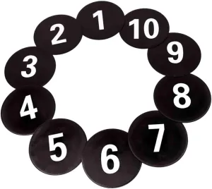 10x Numbered Floor Spot Markers Training Mark Pad Shock Absorbing Anti Slip Flat Disc Markers Landmark Mat for Kids Drills