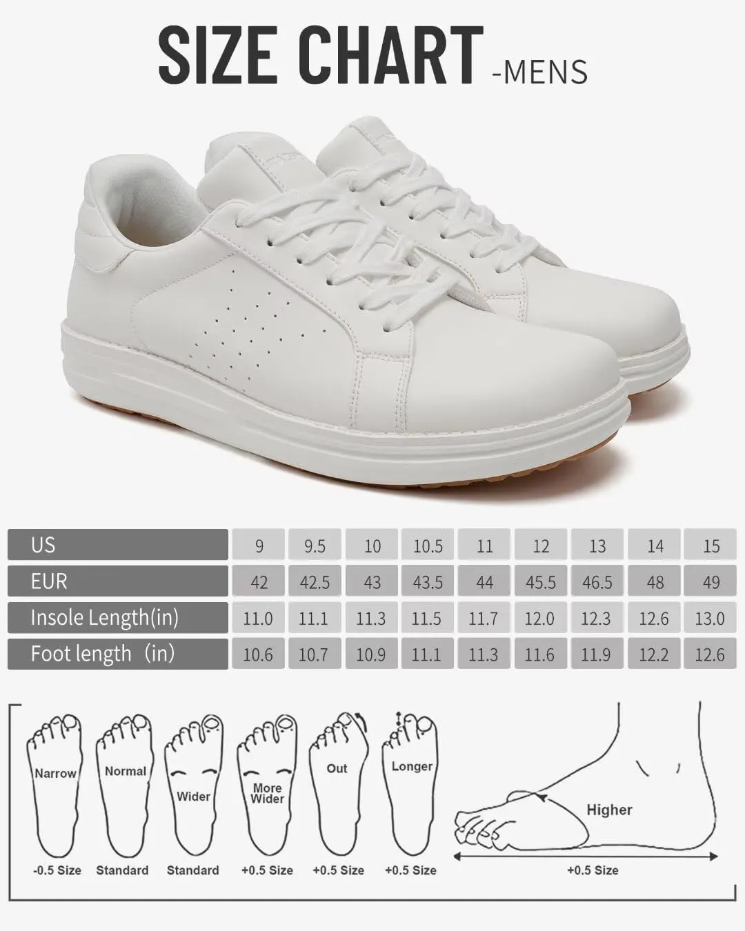 1TAZERO Wide-Shoes for Men - Toe-Box Walking Shoes with Arch Support