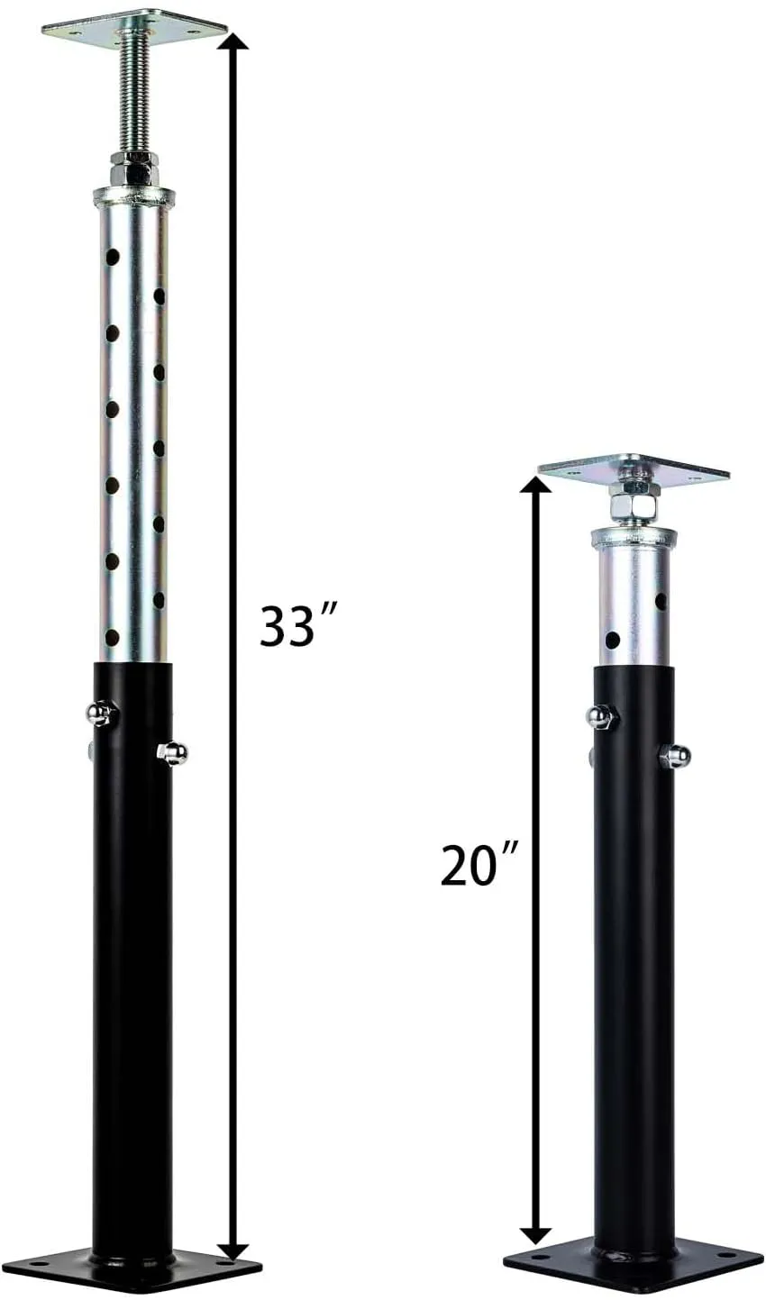 2 Pack Basement Floor Jack 20" - 33" Adjustable Jack Adjustable Support Beam House Jack Post - Suitable for Cellar Ceilings, Underground Passage, basements, Underground bunkers