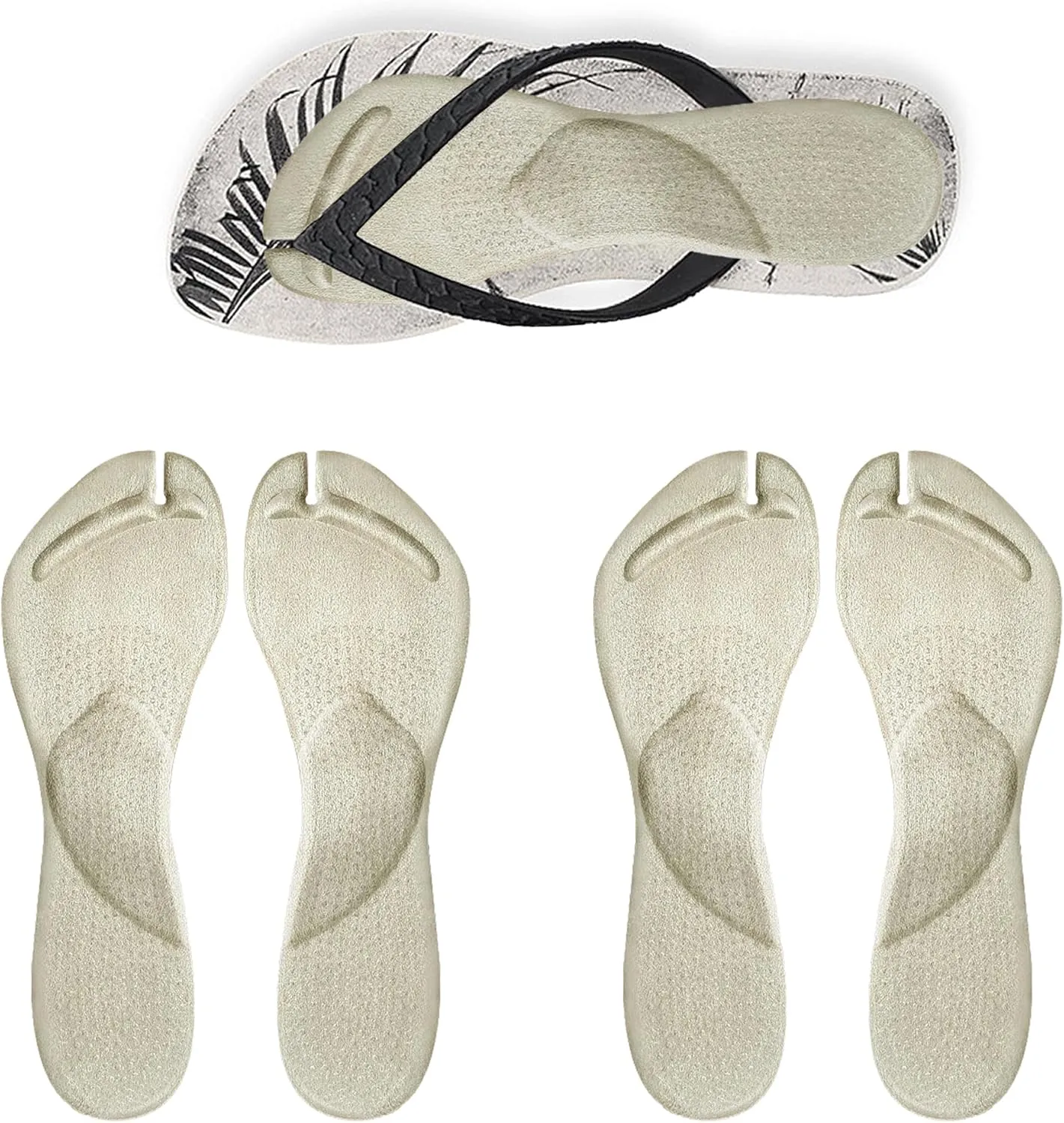 2 Pairs Arch Support Cushion Insoles Gel Adhesive Arch Support Anti-Slip Flip Flop Thong Inserts Self Adhesive Gel Arch Cushion Insoles Plantar Fasciitis Pain Relief for Man Woman
