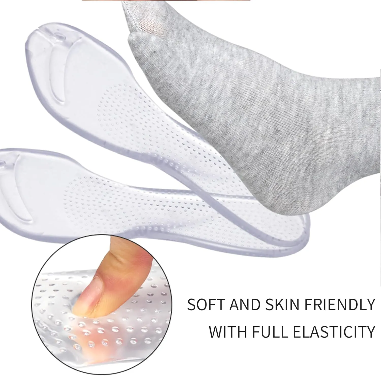 2 Pairs Arch Support Cushion Insoles Gel Adhesive Arch Support Anti-Slip Flip Flop Thong Inserts Self Adhesive Gel Arch Cushion Insoles Plantar Fasciitis Pain Relief for Man Woman