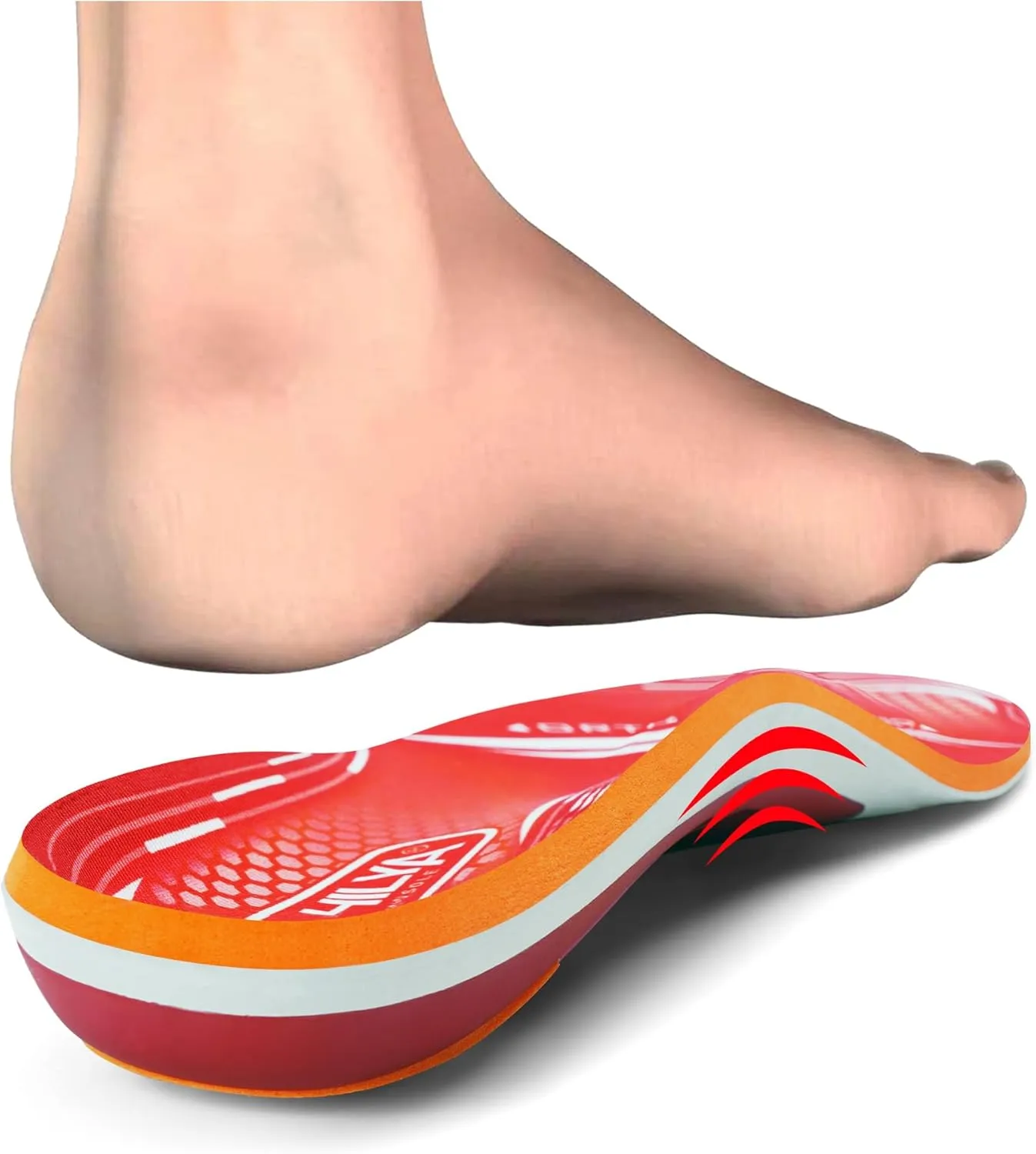 220lbs  Arch Support Insert Plantar Fasciitis Relief Foot Pain Orthotics Insole, Men Women Shoe Inserts for Standing All Day, Work Boot Comfort Cushion Insole for Flat Feet Heel Spur,250MM