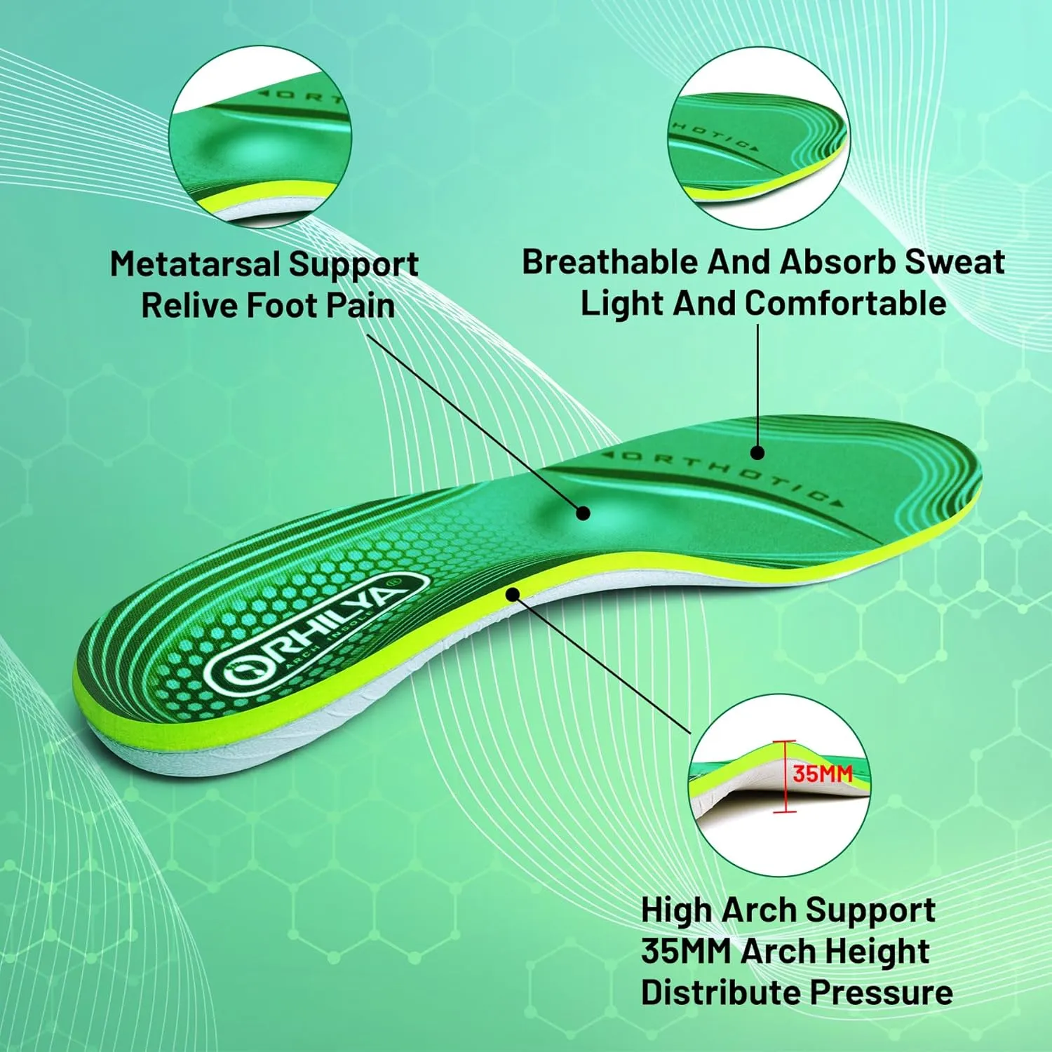 220lbs  High Arch Support Insert Plantar Fasciitis Relief Metatarsal Pain Orthotic Insole for Men & Women Standing All Day, Flat Feet Heel Comfort Work Boot Shoe Inserts,310MM Size 13