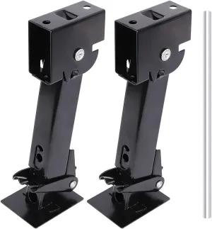 2PCS Swing Down Trailer Stabilizer Jacks - 7" Drop Leg, 18" Adjustable Rod Handle & Mounting Screws for RV, Camper & Travel Trailer (12" to 18")