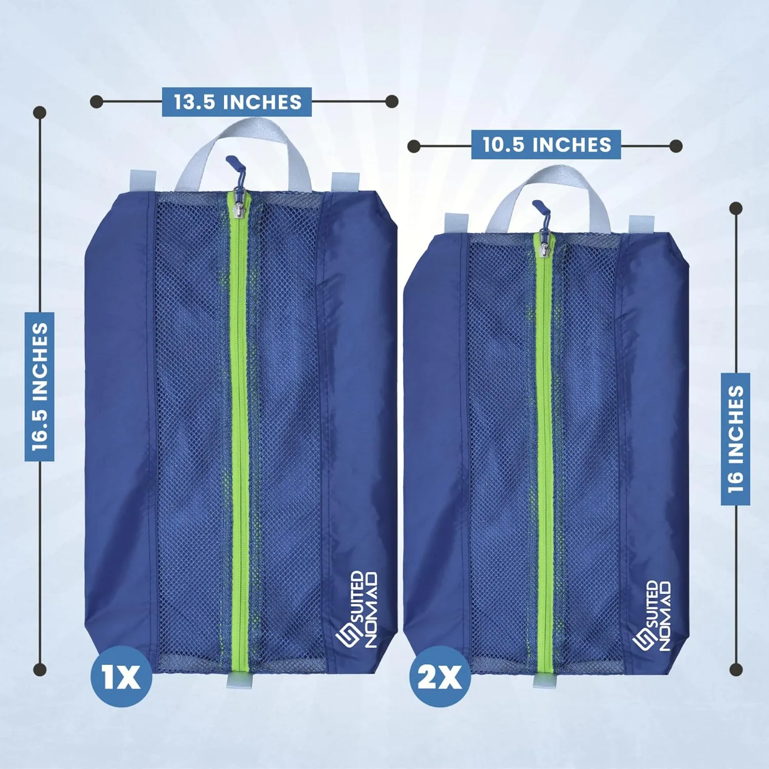 3 Pack Ultralight Shoe Bags for Travel Set, Extra Large Shoe Packing Cubes Portable Pouch with Zipper