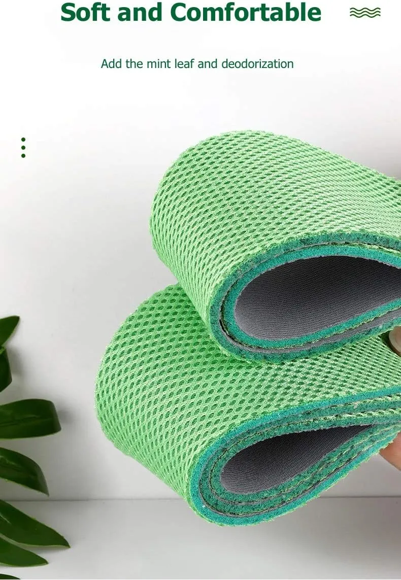 3 Pairs Mint Deodorant Insoles Light Weight Shoes Pad Absorb-Sweat Breathable Mesh Cloth Sports Insert Men Women(44)