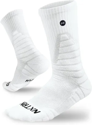 3 Pairs Nxtrnd Crew Socks for Men & Boys, Padded Basketball & Football Socks