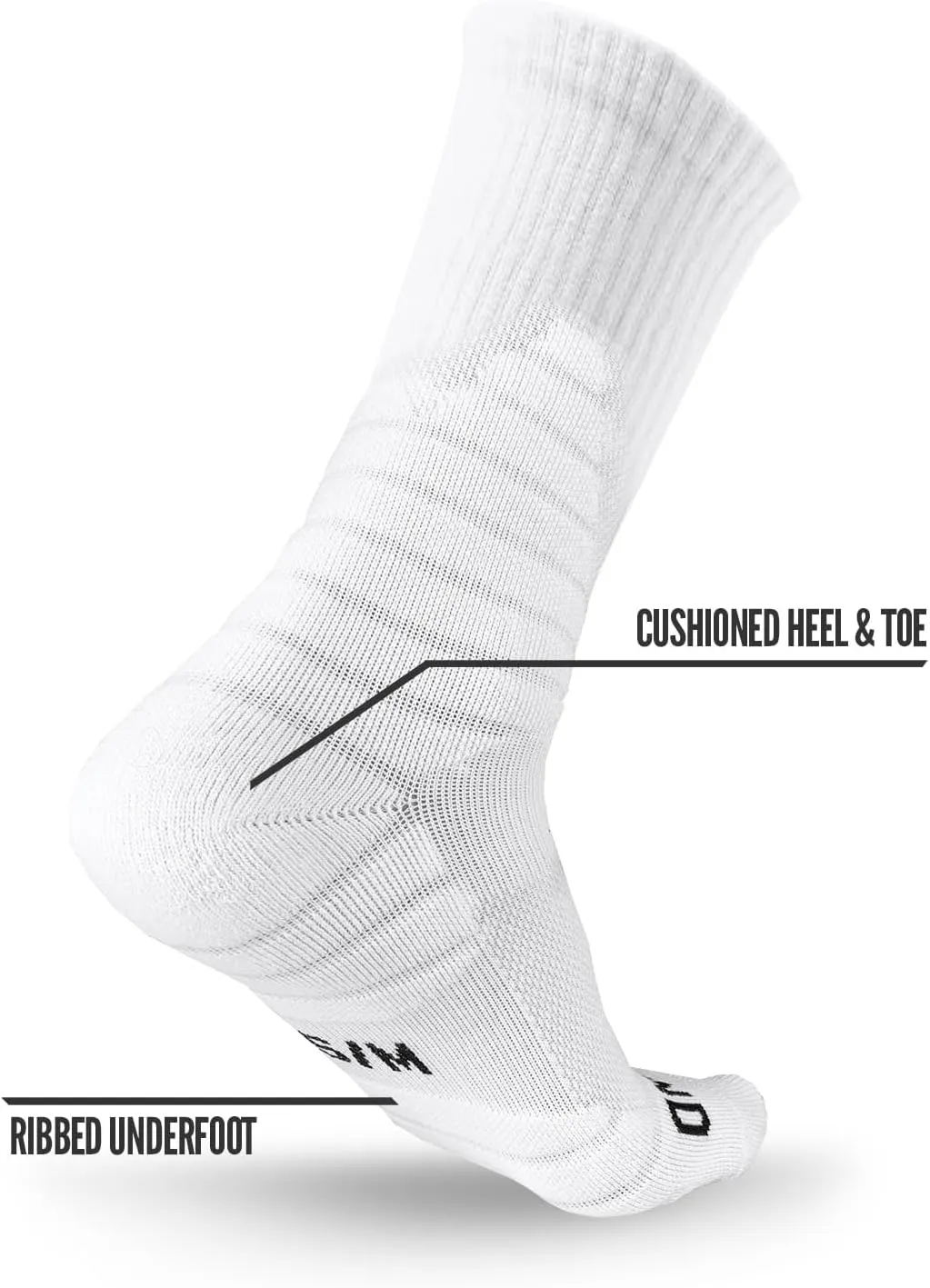 3 Pairs Nxtrnd Crew Socks for Men & Boys, Padded Basketball & Football Socks