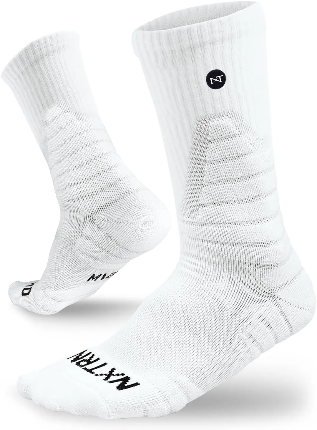 3 Pairs Nxtrnd Crew Socks for Men & Boys, Padded Basketball & Football Socks