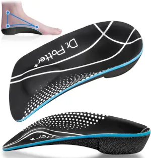 3/4 Plantar Fasciitis Insoles, High Arch Support Inserts for Flat Feet, Over-Pronation and Foot Pain, Metatarsal Support Insoles for Metatarsalgia (Large(Men's 9-11, Women's 10-12))