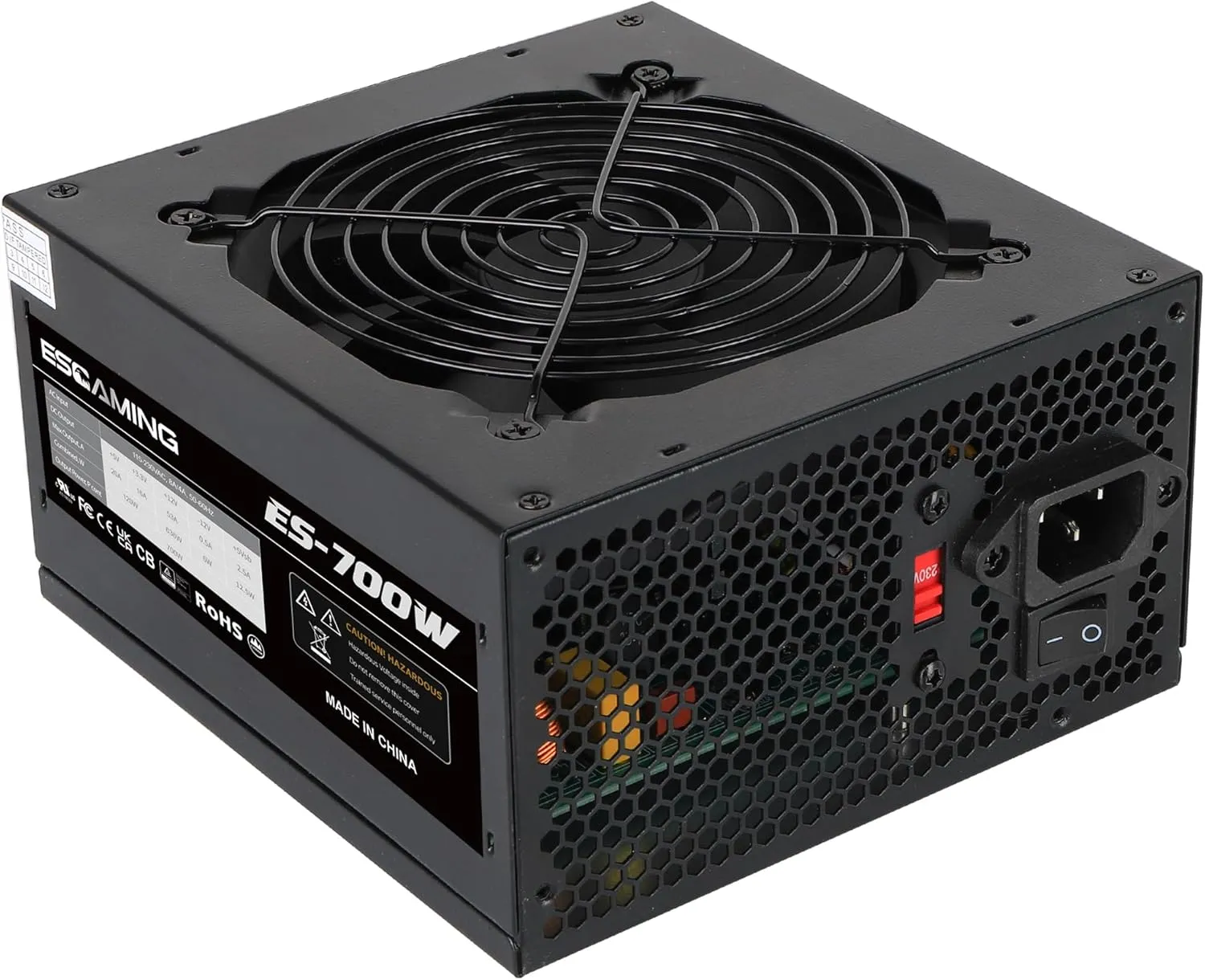 700W Power Supply Non Modular ATX PSU with 120mm Ultra Quiet Cooling Fan, Support 115/220V Switch, All Protections