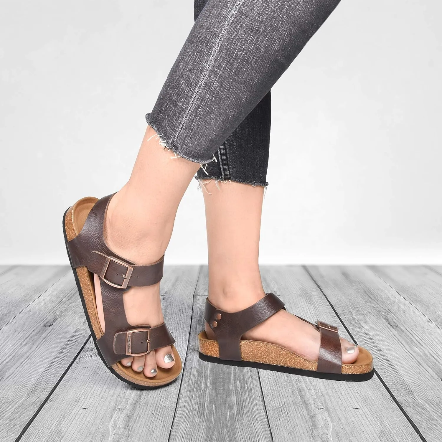 AEROTHOTIC Women’s Arch Support Cork Footbed Slide Sandals