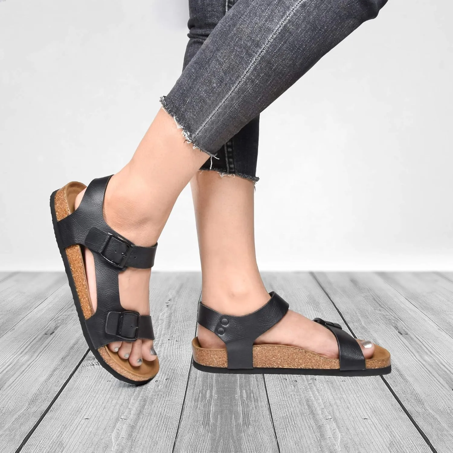 AEROTHOTIC Women’s Arch Support Cork Footbed Slide Sandals