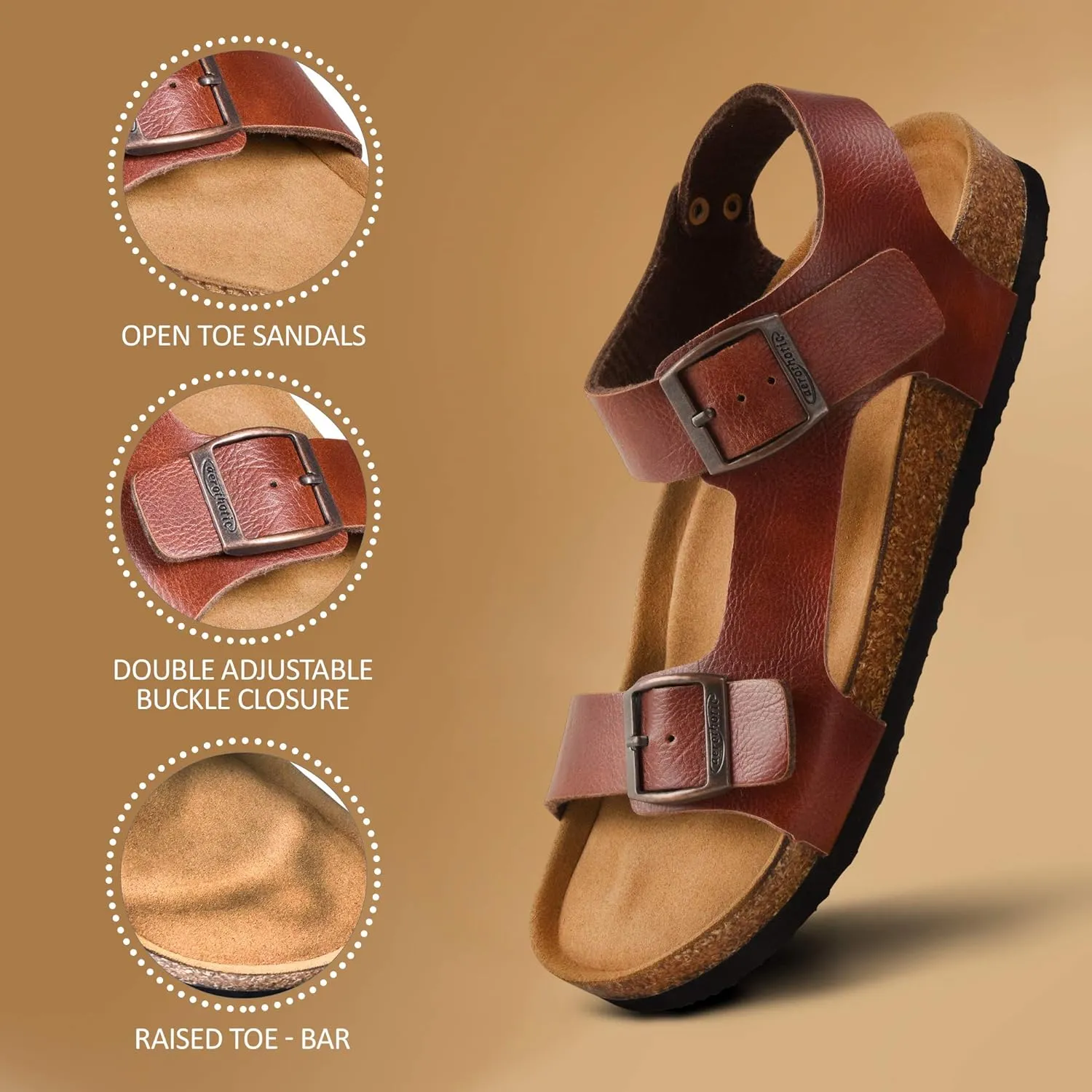 AEROTHOTIC Women’s Arch Support Cork Footbed Slide Sandals
