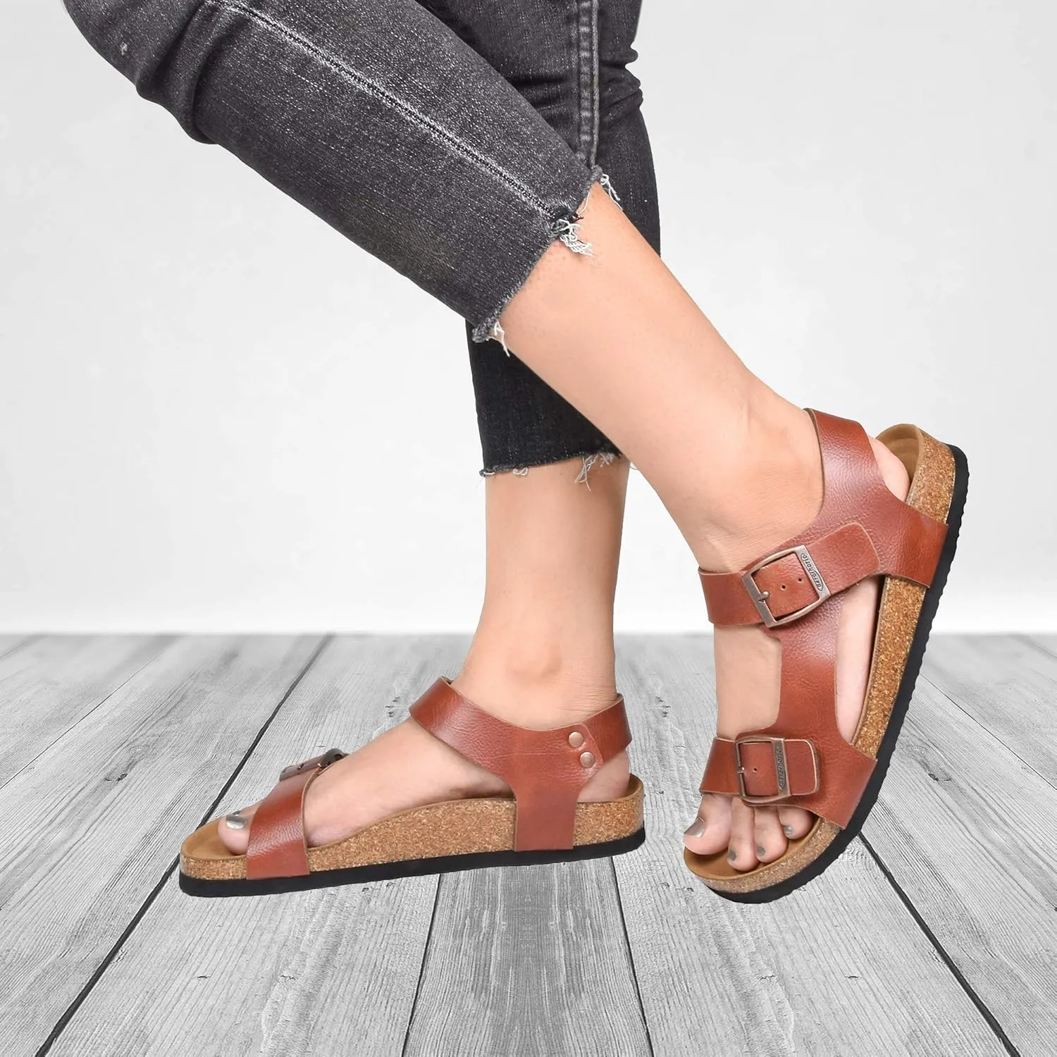 AEROTHOTIC Women’s Arch Support Cork Footbed Slide Sandals