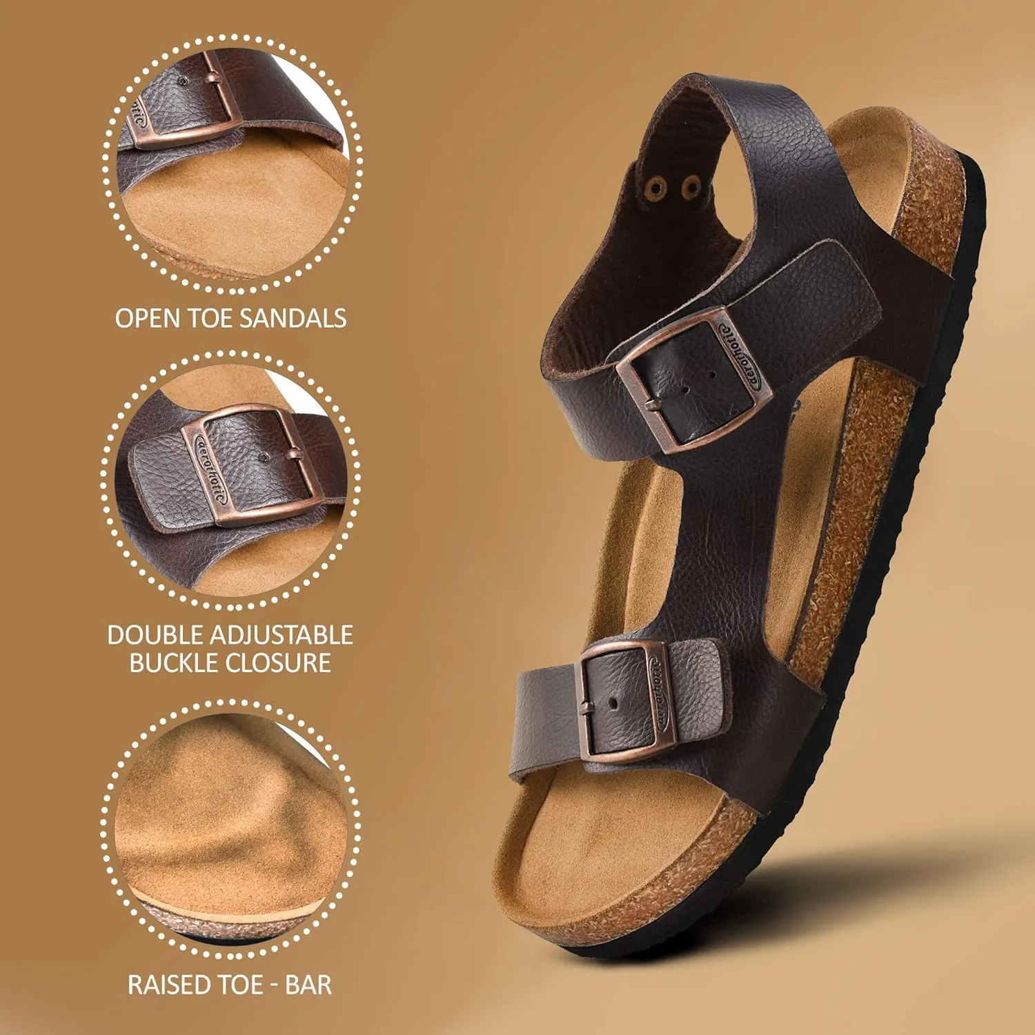 AEROTHOTIC Women’s Arch Support Cork Footbed Slide Sandals