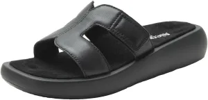 Alegria Women Portia Leather Square Toe Sandal Slide