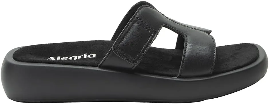 Alegria Women Portia Leather Square Toe Sandal Slide