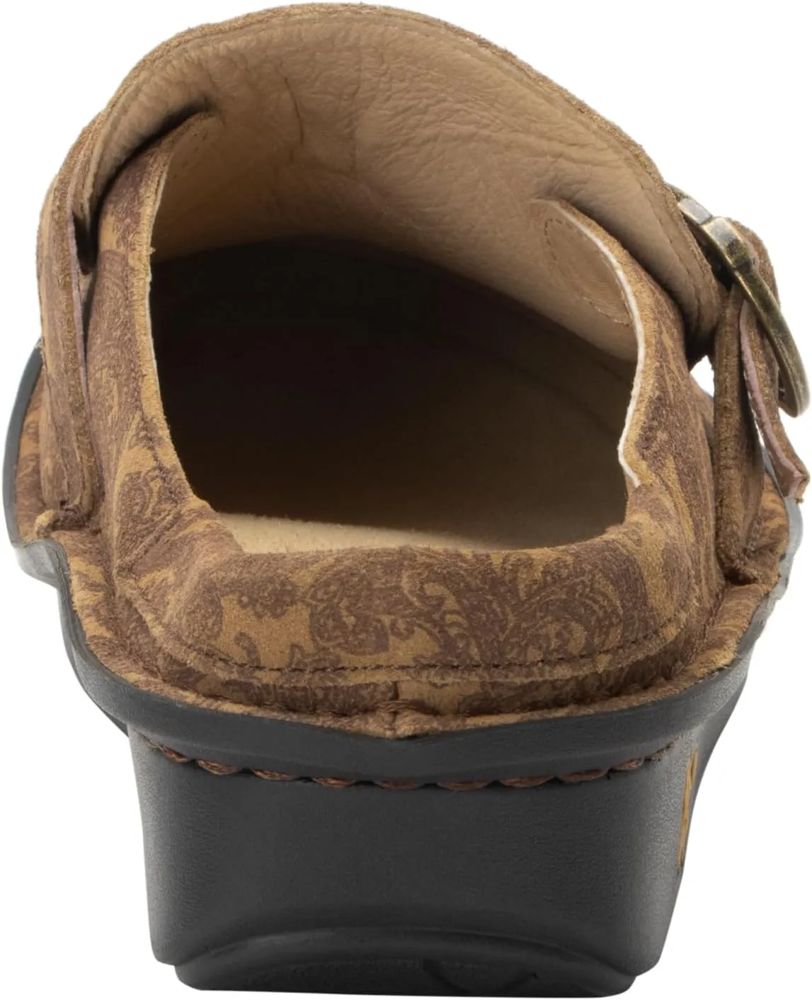 Alegria Women's Brigid Leather Moc Toe Open Back Clog with Heel Cup