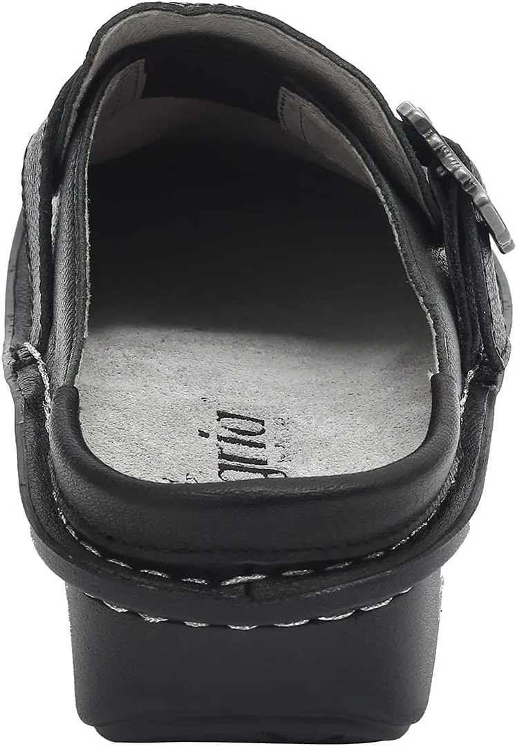 Alegria Women's Brigid Leather Moc Toe Open Back Clog with Heel Cup