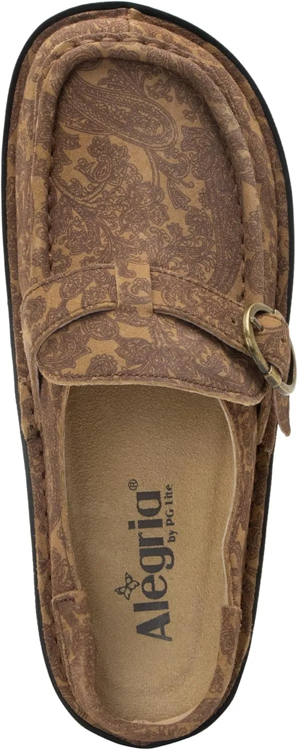 Alegria Women's Brigid Leather Moc Toe Open Back Clog with Heel Cup
