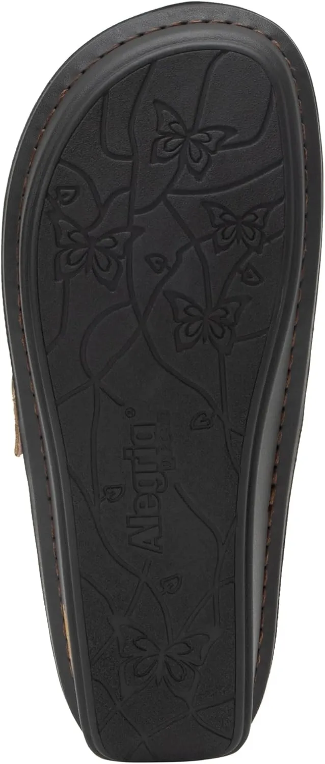 Alegria Women's Brigid Leather Moc Toe Open Back Clog with Heel Cup