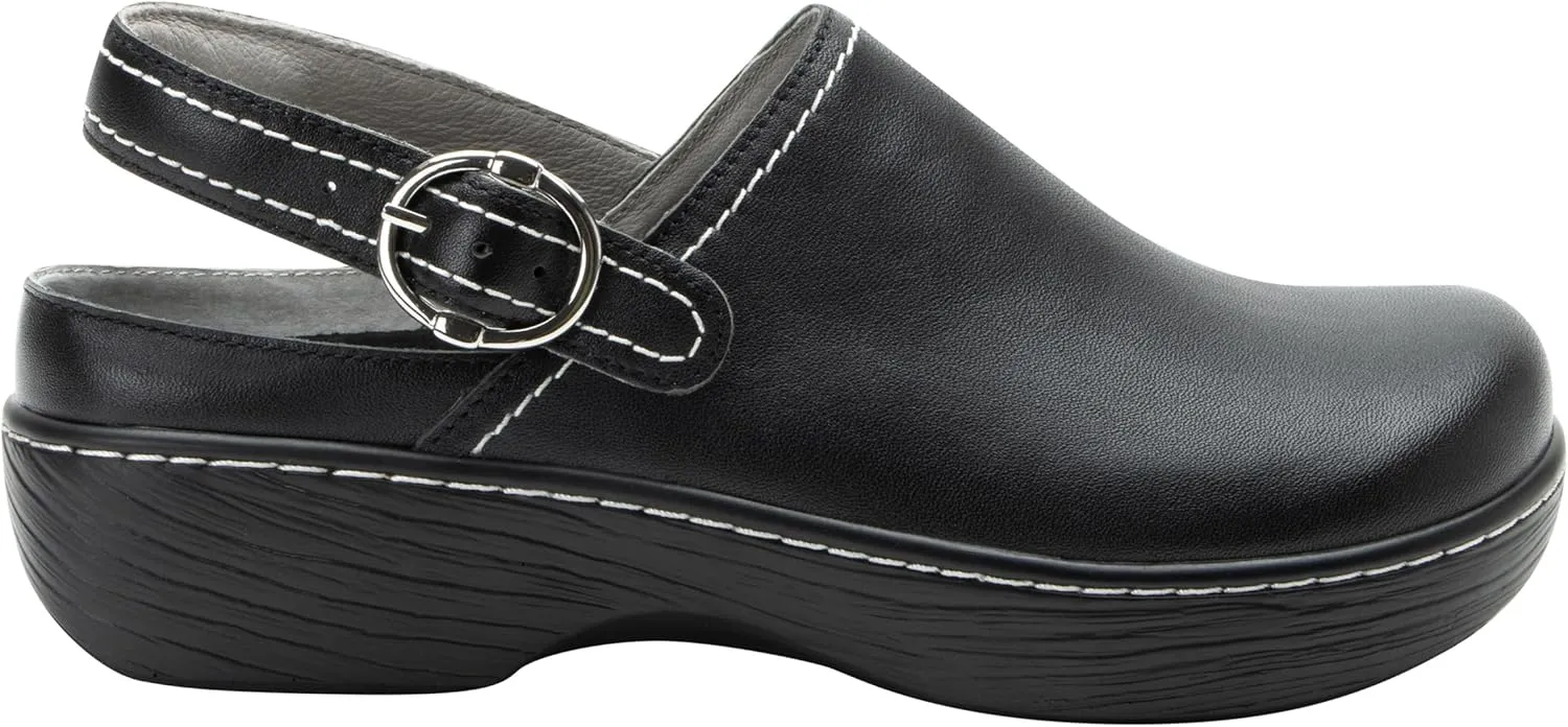 Alegria Women's Olie Slingback Clog Leather Slide
