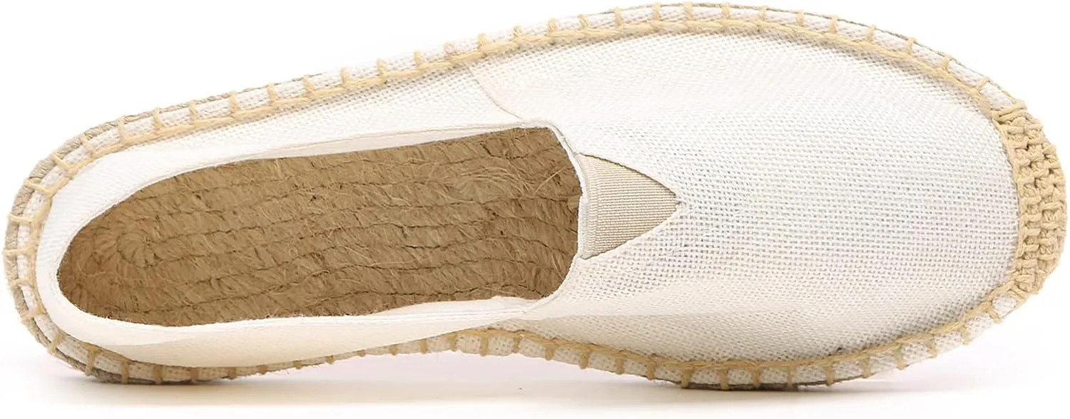 Altxic Men's Closed Toe Comfortable Canvas Slip on Flat Espadrilles
