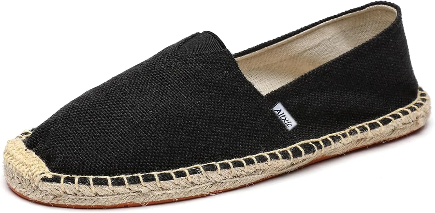 Altxic Men's Closed Toe Comfortable Canvas Slip on Flat Espadrilles
