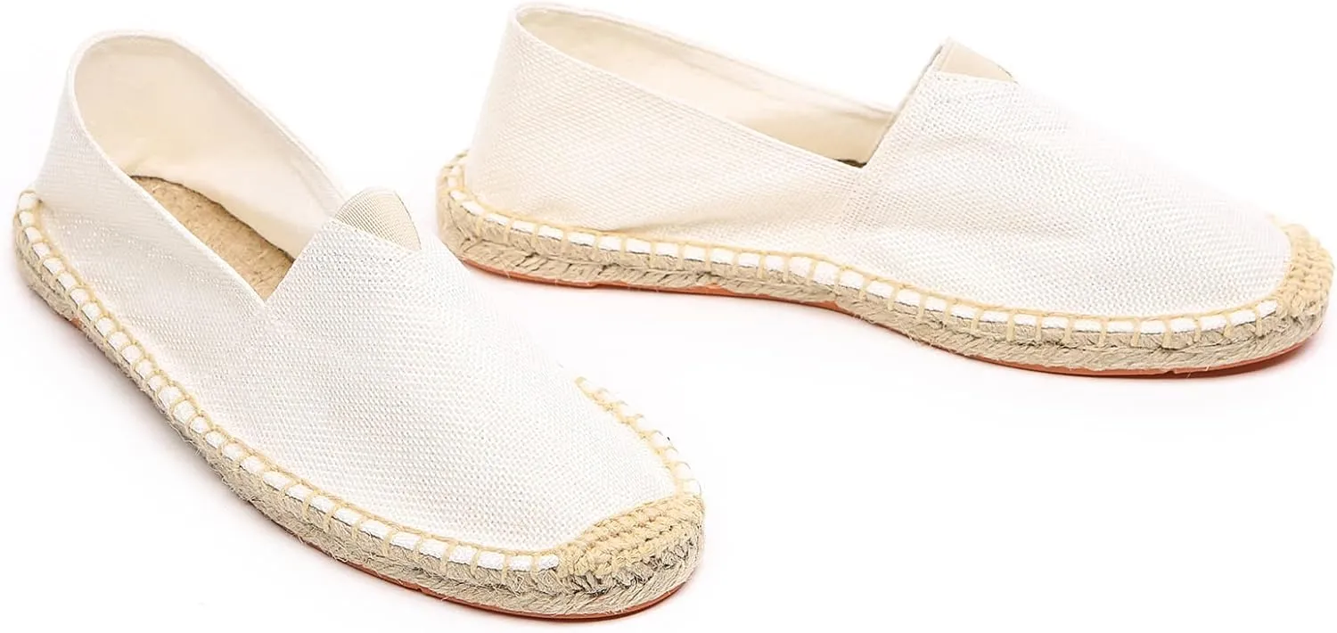 Altxic Men's Closed Toe Comfortable Canvas Slip on Flat Espadrilles