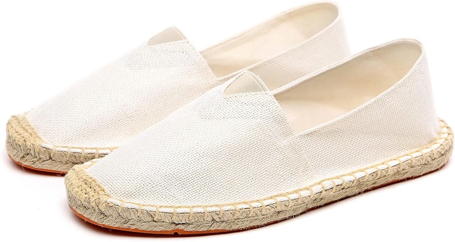 Altxic Men's Closed Toe Comfortable Canvas Slip on Flat Espadrilles