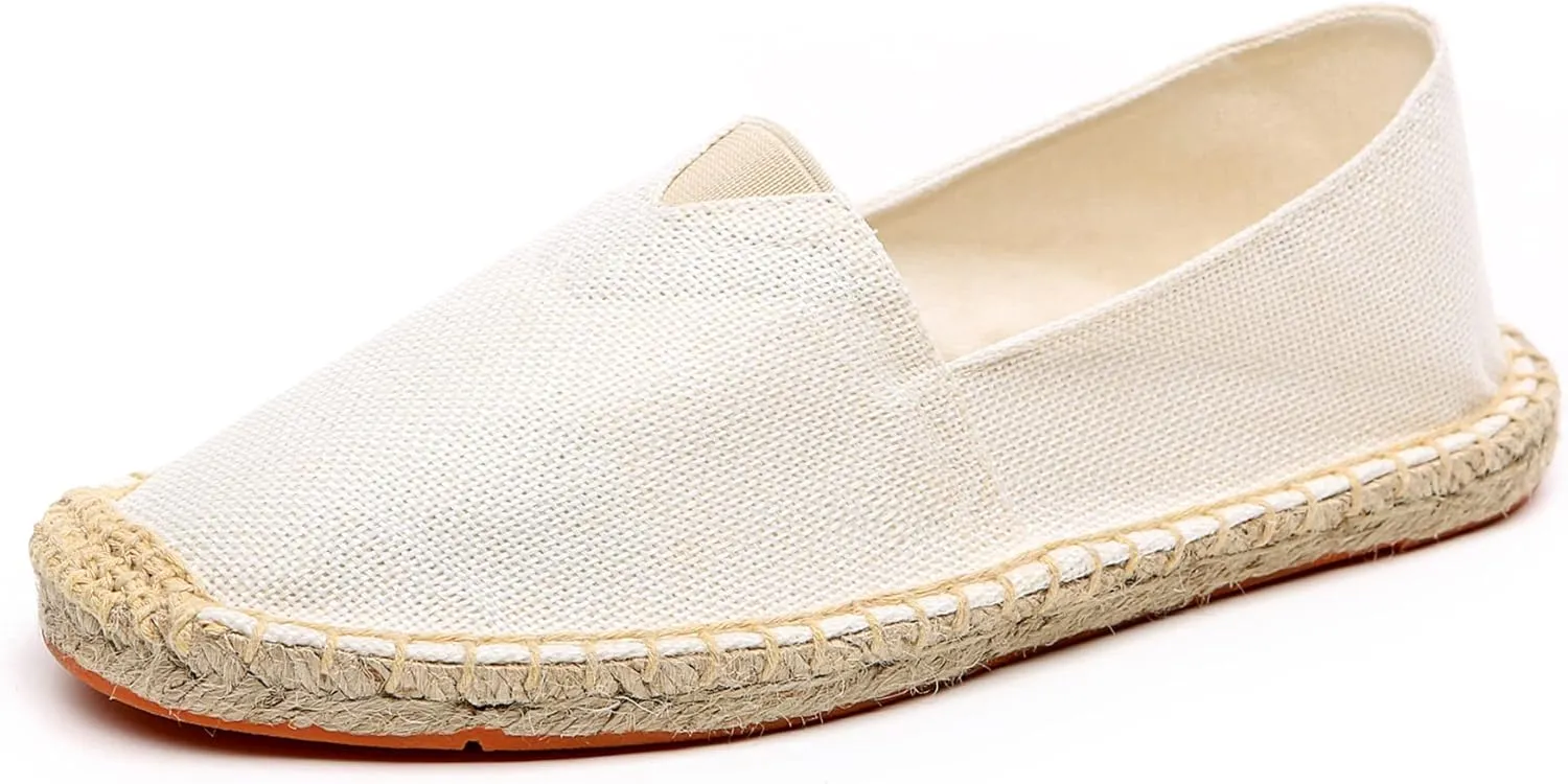 Altxic Men's Closed Toe Comfortable Canvas Slip on Flat Espadrilles