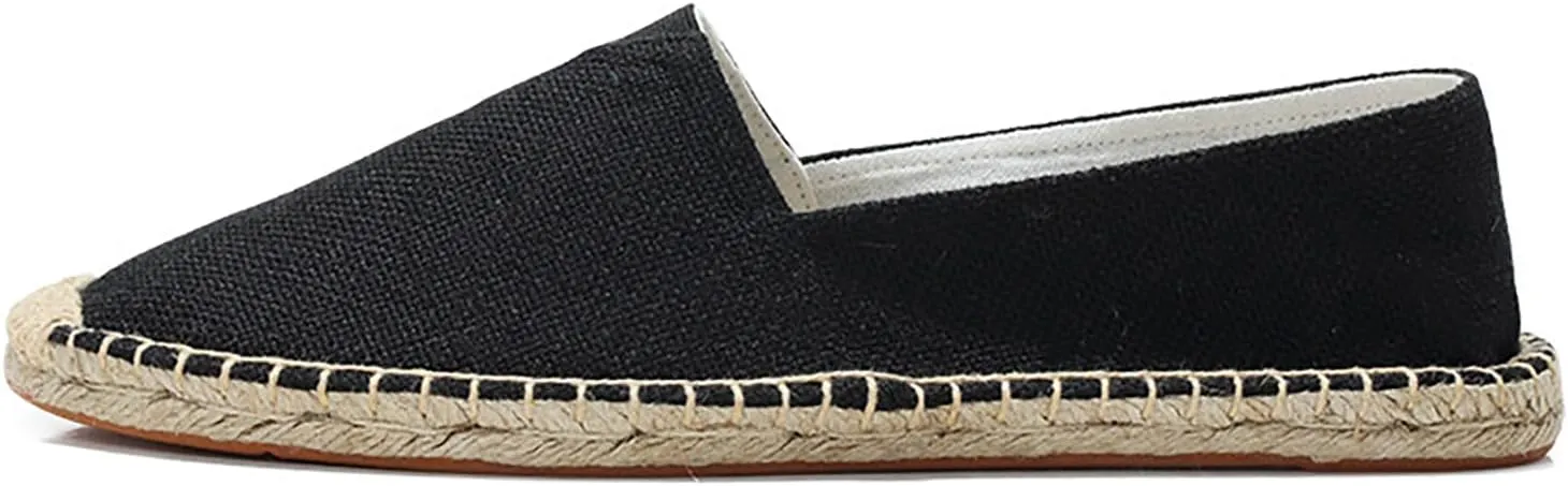 Altxic Men's Closed Toe Comfortable Canvas Slip on Flat Espadrilles