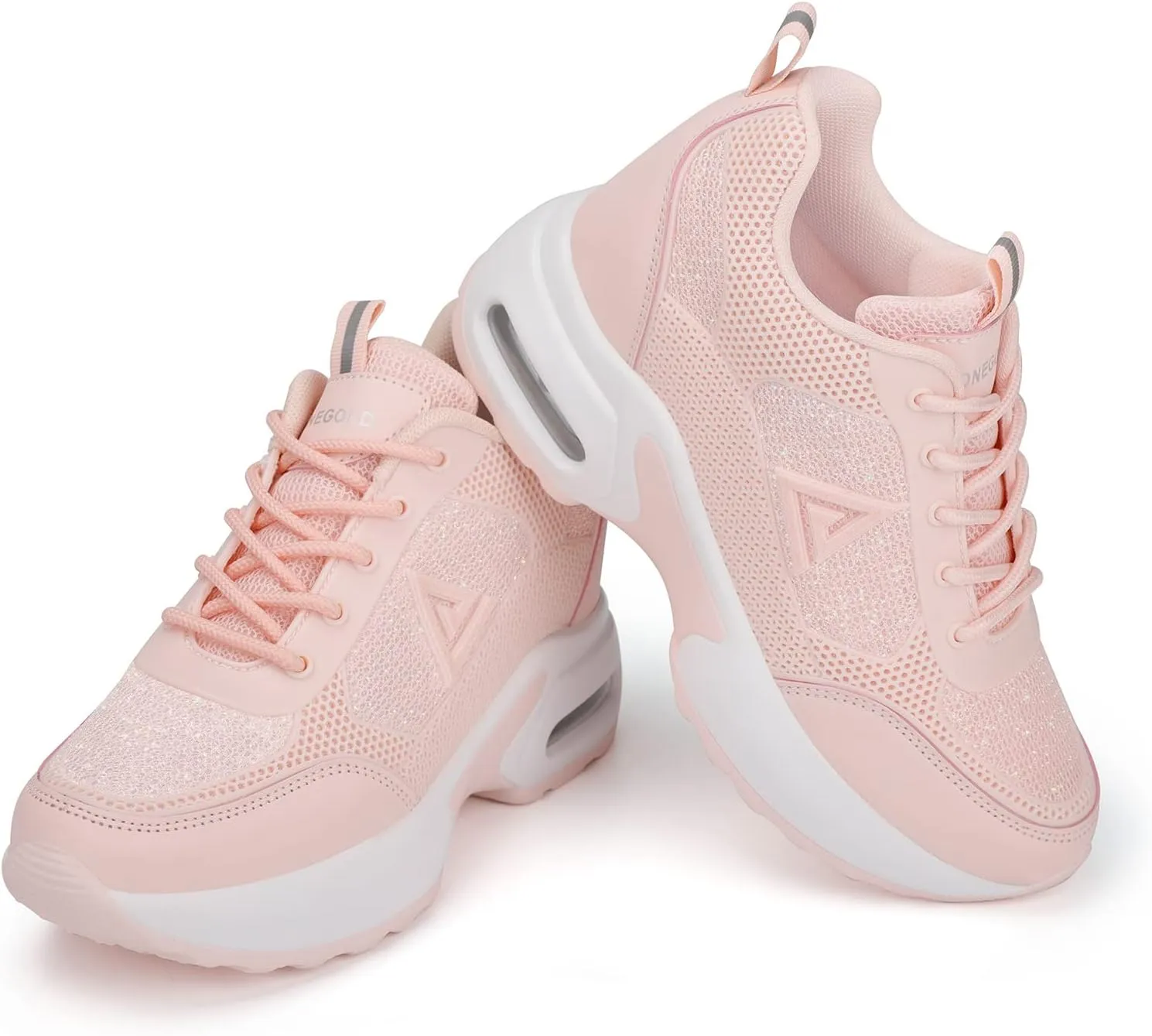 AONEGOLD Womens Knit Platform Hidden Wedges Sneaker High Top Athletic Walking Shoes High Heel Mesh Fashion