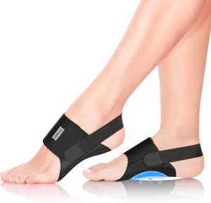 Arch Support for Plantar Fasciitis Relief: Upgraded Non-Slip Wearable Arch Support Inserts w/Built-in Orthotics - Adjustable Brace w/Gel Pads for Flat Feet High & Fallen Arch for Men Women