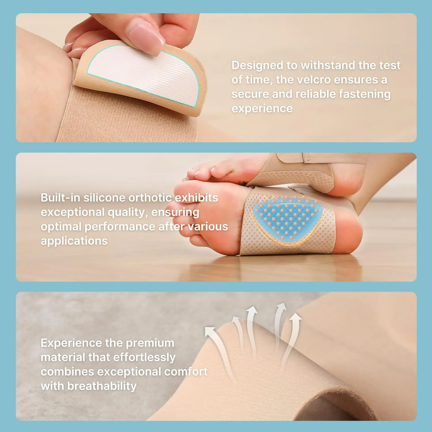 Arch Support for Plantar Fasciitis Relief: Upgraded Non-Slip Wearable Arch Support Inserts w/Built-in Orthotics - Adjustable Brace w/Gel Pads for Flat Feet High & Fallen Arch for Men Women