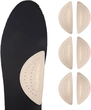 Arch Support Inserts for Flat Feet - Unisex Self - Adhesive Latex Arch Pad for Relieve Pressure and Feet Pain - Arch Support Insoles for Men & Women 3 Pairs (S, Beige)