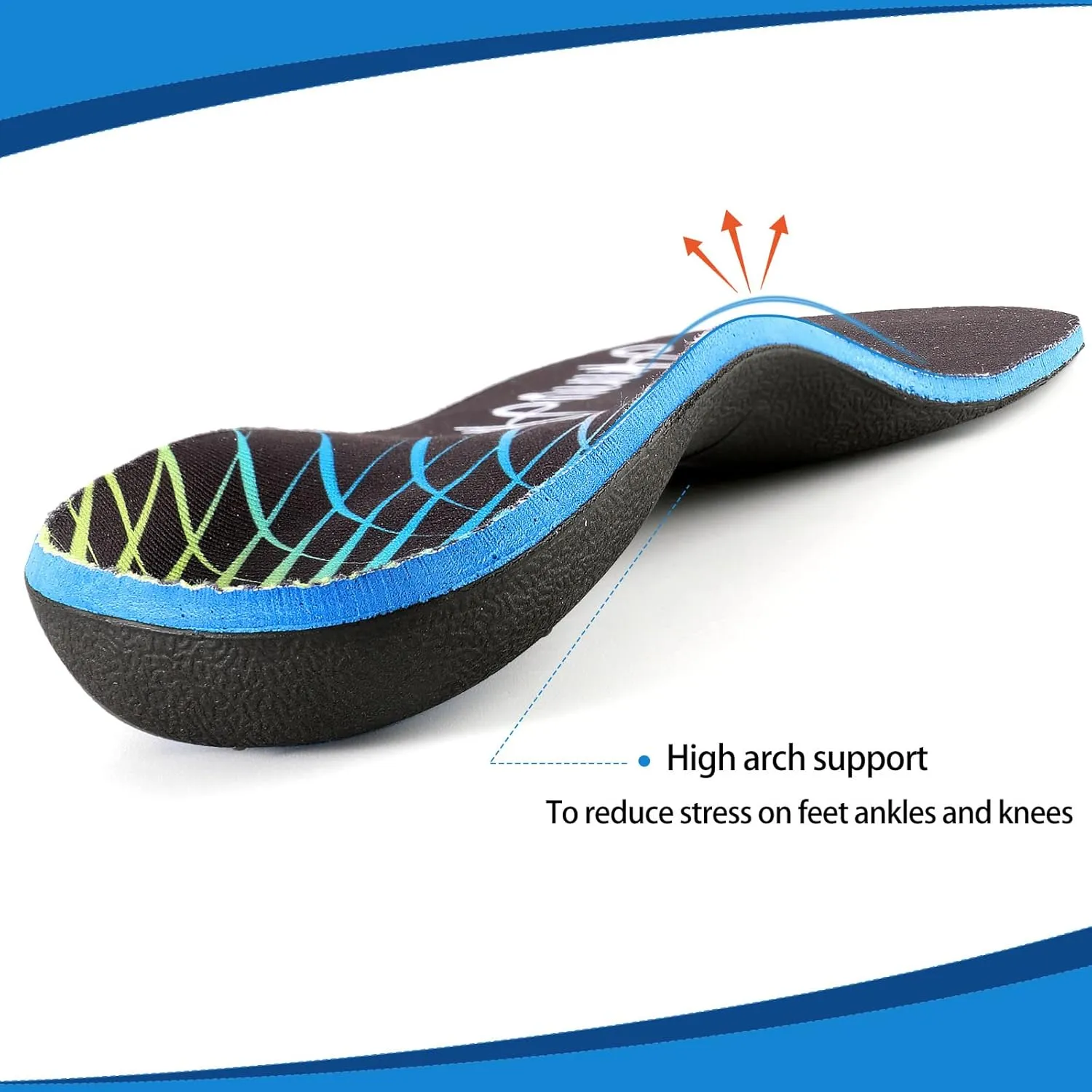 Arch Support Inserts for Plantar Fasciitis Relief Insoles for Men Women Orthotics of Flat Feet High Arch Heel Pain Relief Shoe Inserts (Men 4-4.5 | Women 6-6.5, Black)