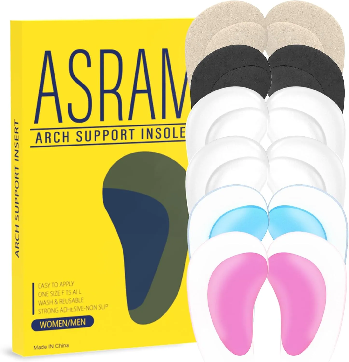 Arch Support,High Heel Inserts,Soft Gel Insole Pads,Reusable Arch Cushions Best for Flat Feet and Plantar Fasciitis,High Arch Pain Relief,for All Day Pain Relief and Comfort.