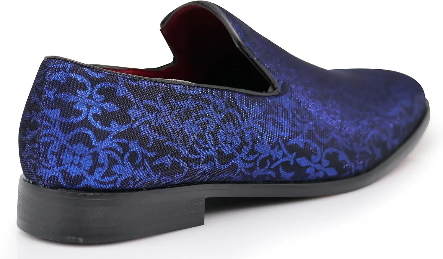 ARK1 Men's Vintage Satin Silky Floral Fashion Dress Loafer Slip On Tuxedo Formal Dress Shoes Designer