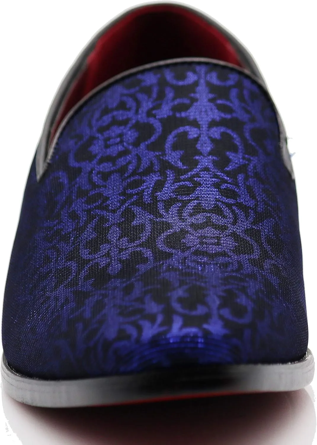 ARK1 Men's Vintage Satin Silky Floral Fashion Dress Loafer Slip On Tuxedo Formal Dress Shoes Designer