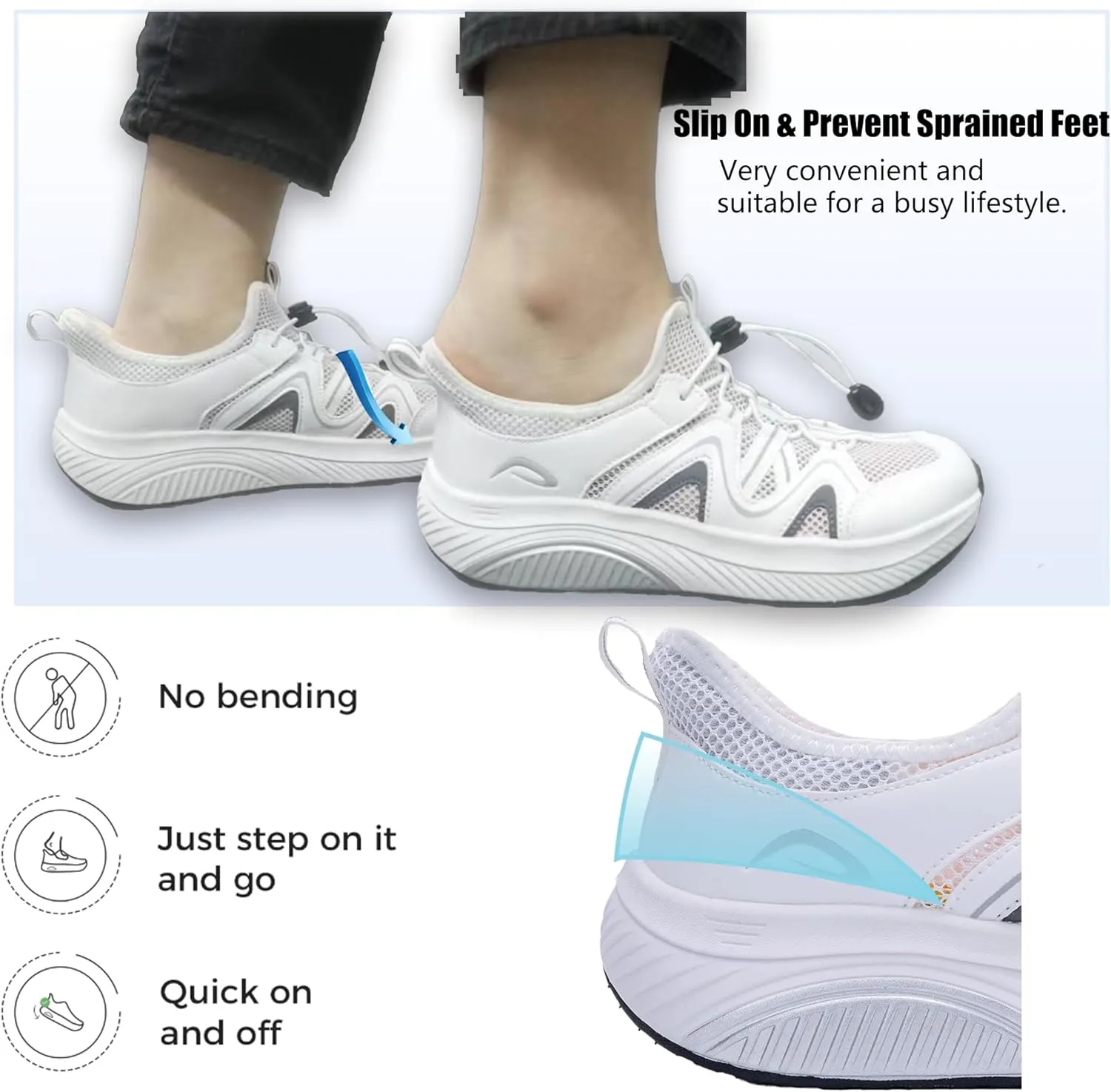 Artlea Wide Toe Box Shoes Women Walking Shoes Arch Support Plantar Fasciitis Orthotic Sneakers Slip On Running Tennis Shoes