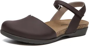 Athlefit Women's Closed Toe Sandals Comfort Cork Footbed Arch Support Flat Sandals