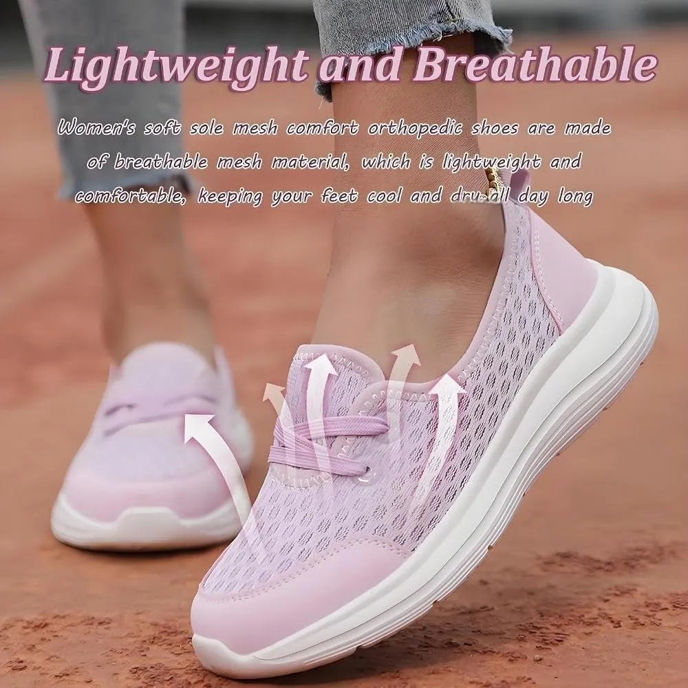 Azdealy Orthopedic Shoes, Azdealy 2025 Womens Soft Sole Mesh Comfort, Slip-on Walking Shoess with Arch Support