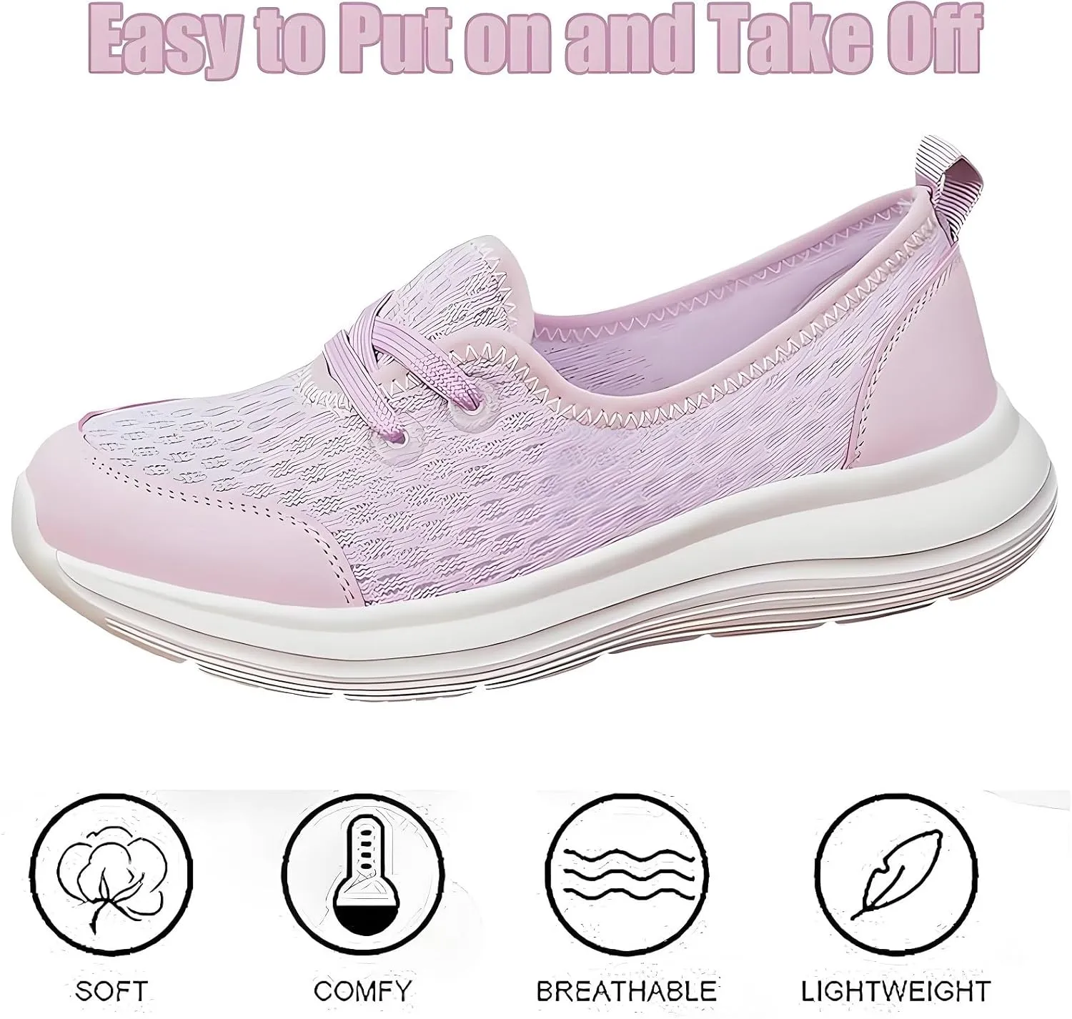 Azdealy Orthopedic Shoes, Azdealy 2025 Womens Soft Sole Mesh Comfort, Slip-on Walking Shoess with Arch Support