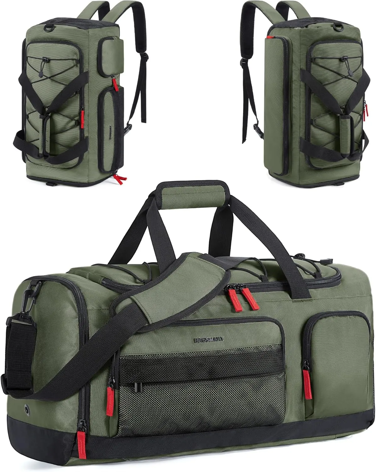 BAGSMART Gym Bag for Men&Women, 35L Sports Travel Duffel Bag with Shoe Laptop Compartment，Anti-Theft Carry On Weekender Bag for Airplane,Outdoor Overnight Backpack for Travel,Green