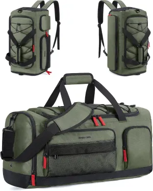 BAGSMART Gym Bag for Men&Women, 35L Sports Travel Duffel Bag with Shoe Laptop Compartment，Anti-Theft Carry On Weekender Bag for Airplane,Outdoor Overnight Backpack for Travel,Green