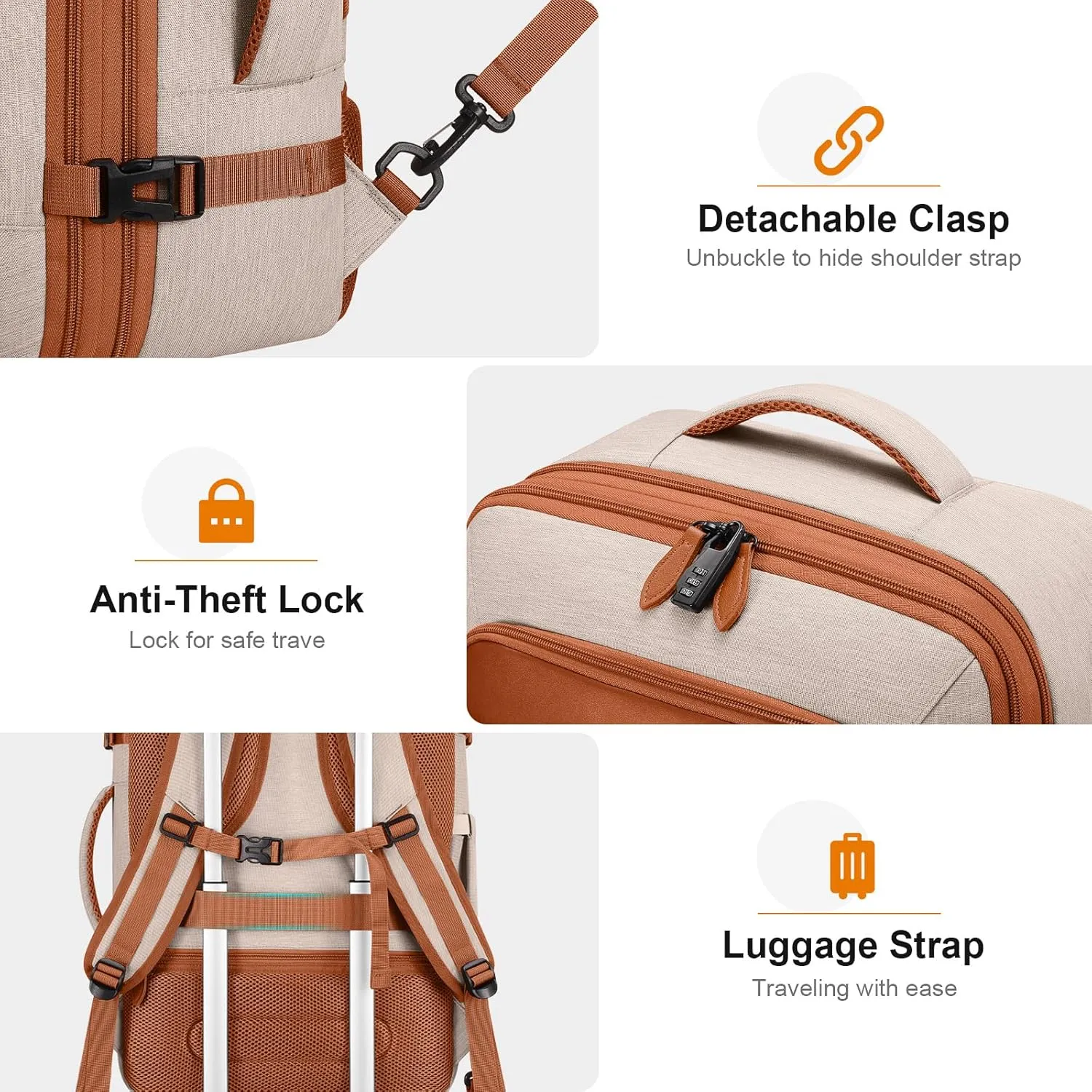 Bagsure Travel Backpack, 42L Carry on Luggage, Flight Approved Expandable Backpack, Laptop Backpack